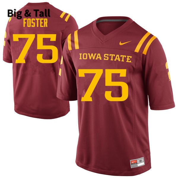 Iowa State Cyclones Men's #75 Sean Foster Nike NCAA Authentic Cardinal Big & Tall College Stitched Football Jersey EZ42I25PV